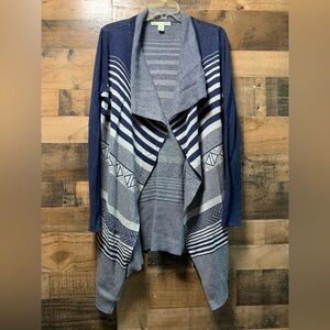 Kaisely Women’s Blue/Gray Open Front Long Sleeve Cardigan Sweater Size XL